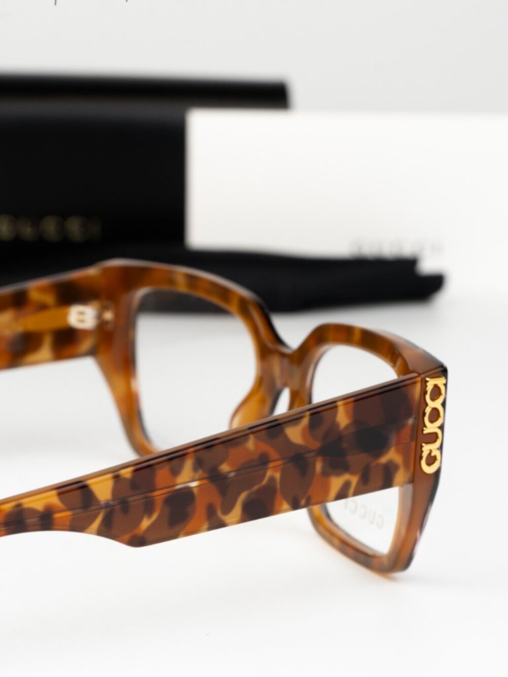 Gucci Women Eyeglasses Havana Demo Square GG2042O 004 NEW AUTHENTIC - Picture 4 of 7